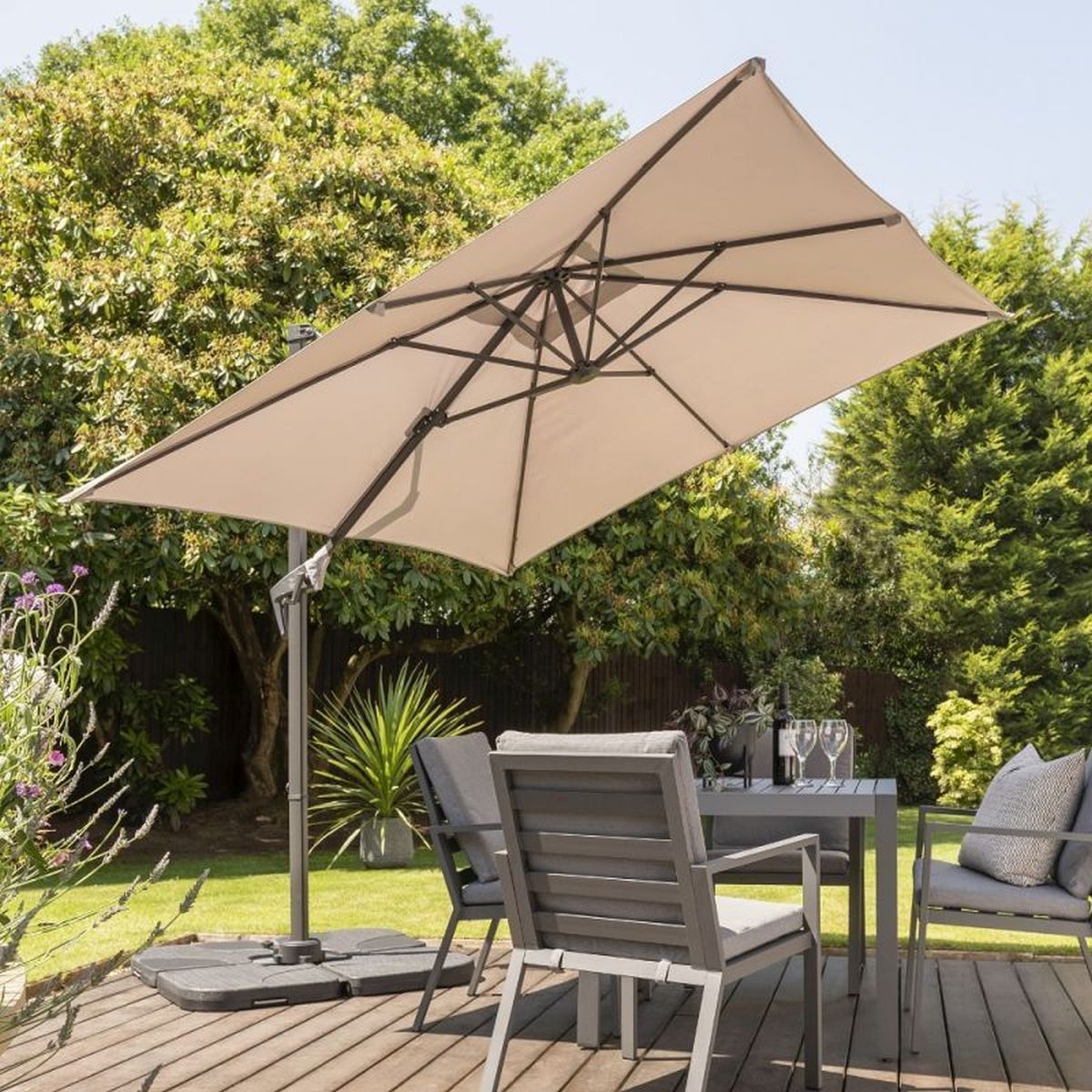 Royce Junior 2.5m Square Parasol - Soft Grey | Local Delivery Only